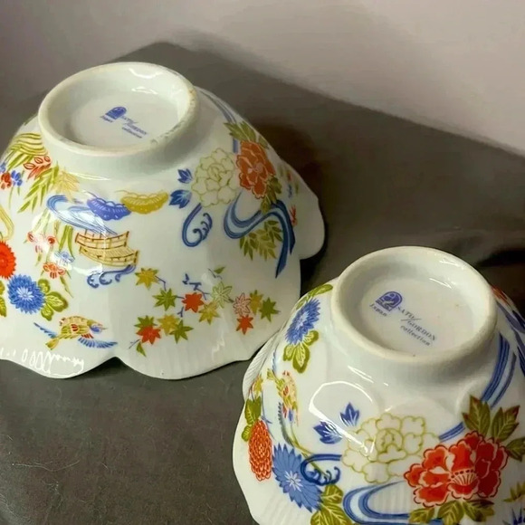 Asahi Japan Sato Gordon Collection Porcelain Lotus Bowls Iris Garden - Picture 3 of 4